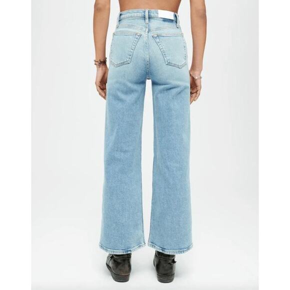 RE/DONE High Rise Wide Leg Crop Jean in Blazed Indigo 30 - Picture 3 of 3